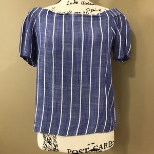 off the shoulder striped top — S